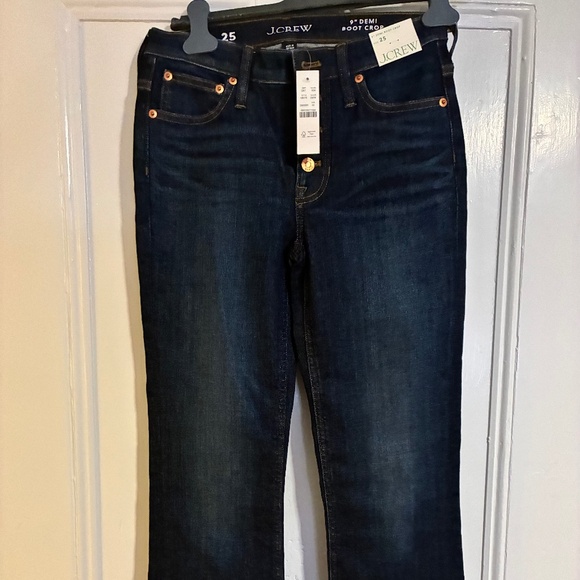 J.Crew 9" Demi Boot Crop Jeans – Dark Wash – Size 25 (NWT!) - Picture 1 of 3